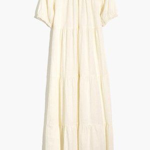 MADEWELL | SIZE XS | PUFF SLEEVE OFF-WHITE MIDI DRESS NA251